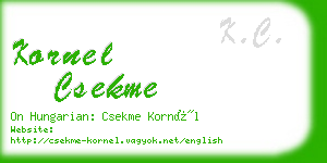 kornel csekme business card